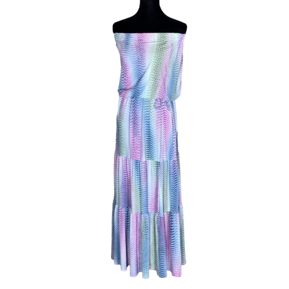 Vanita Rosa Atelier strapless tiered maxi dress One Size Fits Most